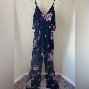Guess Mesh Floral Jumpsuit Romper Size XS